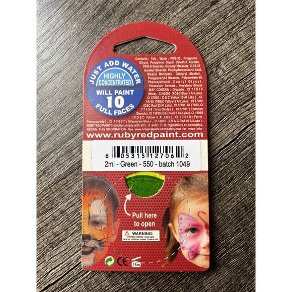 Face & Body Paint refill lot Ruby Red 6 ml Vegan USA made Paraben free - Picture 4 of 6